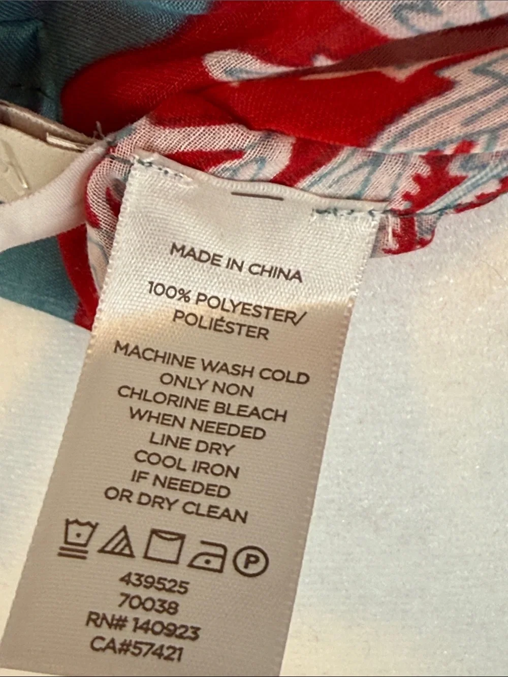Women's LOFT The Infinity 3-Way Scarf Blue Red and White Botanical NWT